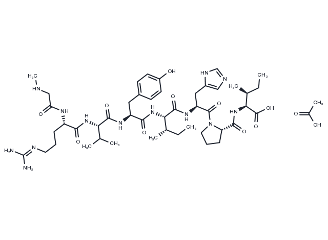 [Sar1, Ile8]-Angiotensin II acetate Chemical Structure