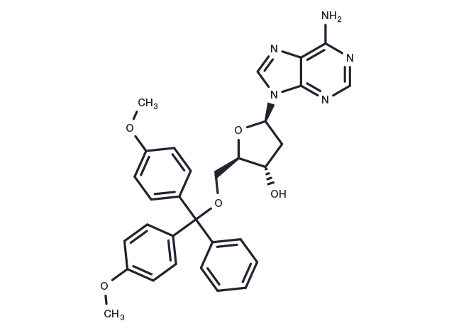 5’-O-(4,4’-Dimethoxytrityl)-2’-deoxyadenosine Chemical Structure