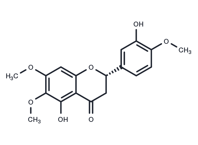 3′,5-Dihydroxy-4′,6,7-trimethoxyflavanone Chemical Structure