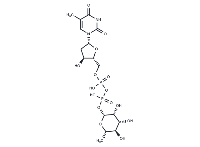 Thymidine-5'-diphosphate-L-rhamnose Chemical Structure