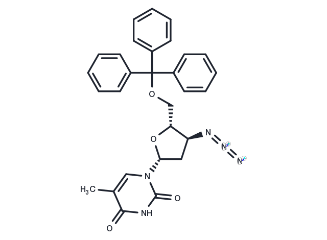 3’-Azido-5’-O-trityl-2’,3’-dideoxy-5-methyluridine Chemical Structure
