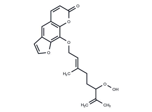 8-(6-Hydroperoxy-3,7-dimethyl-2,7-octadienyloxy)psoralen Chemical Structure