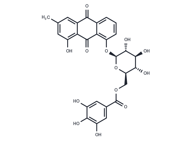 Chrysophanol 8-O-β-D-(6′-O-galloyl)glucopyranoside Chemical Structure