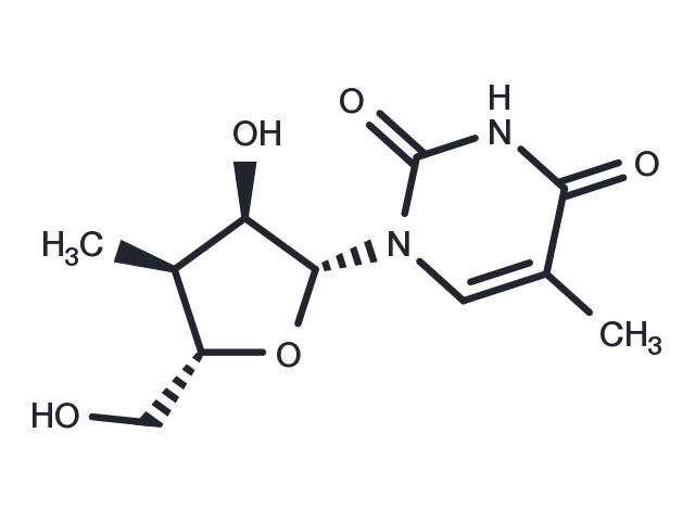 3’-Deoxy-3’-a-C-methyl-5-methyluridine Chemical Structure