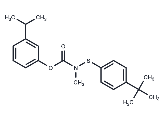 Carbamic acid, ((p-tert-butylphenyl)thio)methyl-, m-isopropylphenyl ester Chemical Structure