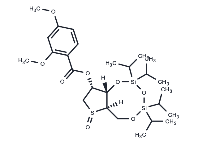 (R)-1,4-Anhydro-2-O-(2,4-dimethoxybenzoyl)-3,5-O-(1,1,3,3-tetraisopropyldisiloxane-1,3-diyl)-4-sulfinyl-D-ribitol Chemical Structure