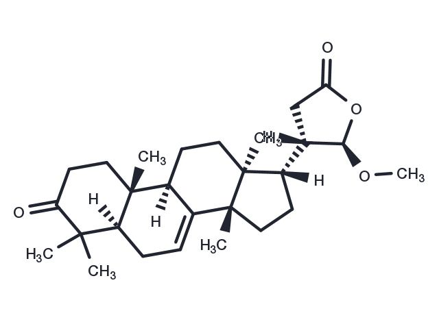 3-Oxo-21α-methoxy-24,25,26,27-tetranortirucall-7-ene-23(21)-lactone Chemical Structure