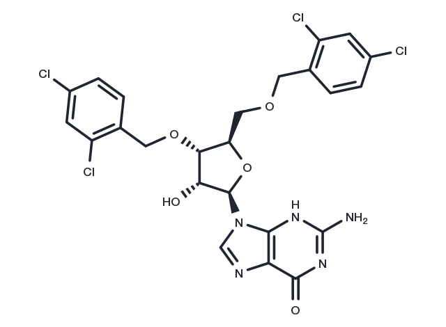 3,5-Bis-O-(2,4-dichlorobenzyl)guanosine Chemical Structure