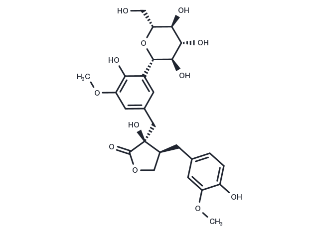 Nortrachelogenin-5'-C-beta-glucoside Chemical Structure