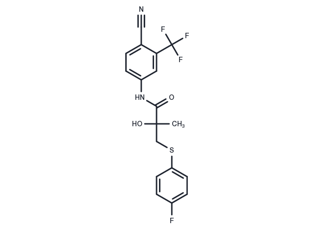N-(4-Cyano-3-(trifluoromethyl)phenyl)-3-((4-fluorophenyl)thio)-2-hydroxy-2-methylpropanamide Chemical Structure