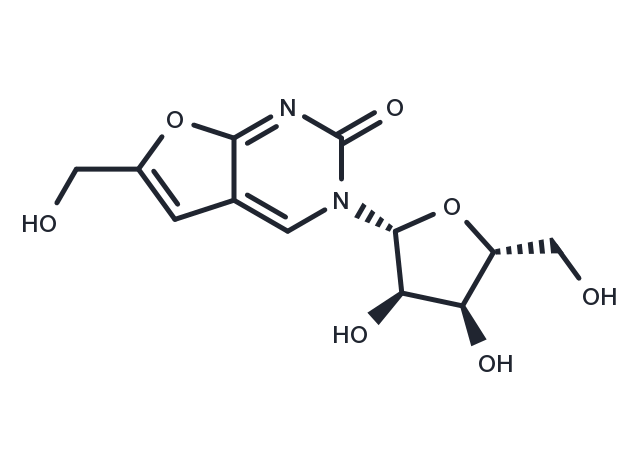 3-b-D-Ribofuranosyl-6-hydroxymethyl-furano[2,3-d]-pyrimidin-2-one Chemical Structure