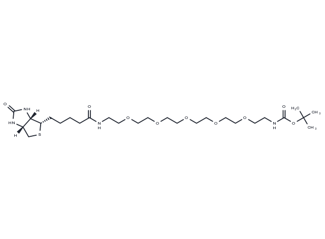 Biotin-PEG5-NH-Boc Chemical Structure