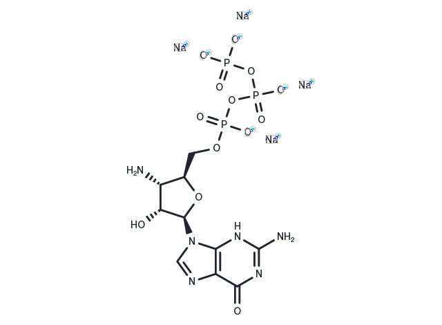3'-Amino-3'-deoxyguanosine-5'-O-triphosphate sodium Chemical Structure