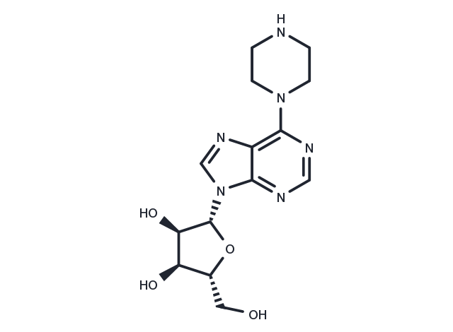 6-(1-Piperizinyl)-9-beta-D-ribofuranosyl)-9H-purine Chemical Structure