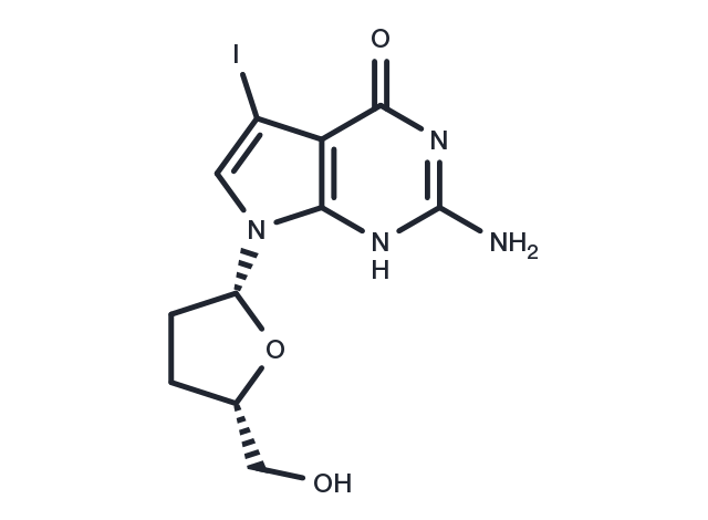 7-Iodo-2',3'-dideoxy-7-deaza-guanosine Chemical Structure