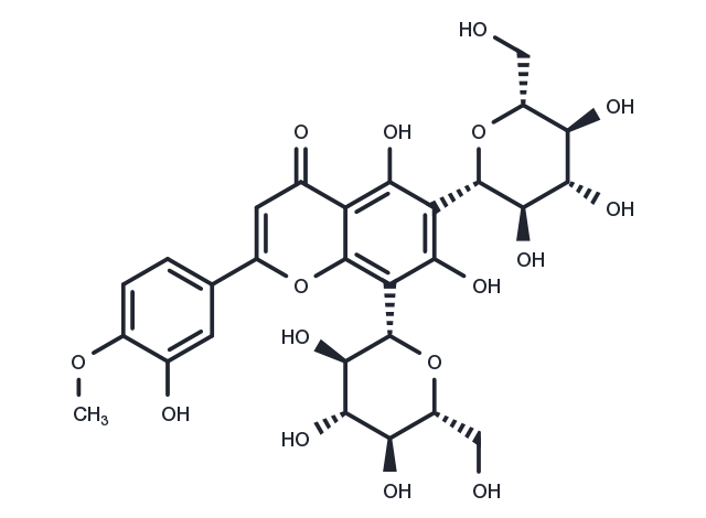 4'-O-Methyllucenin II (Diosmetin 6,8-di-C-glucoside) Chemical Structure