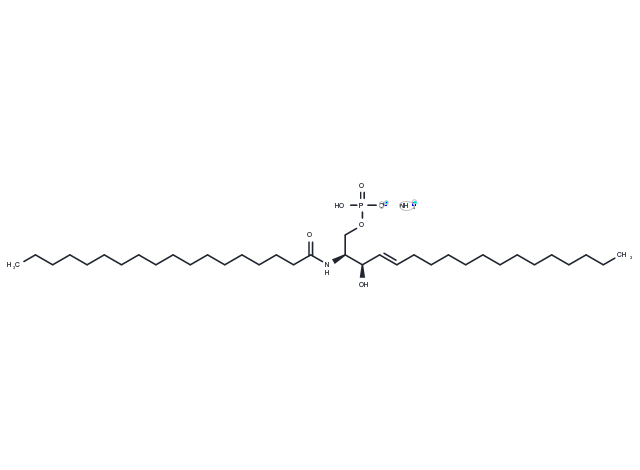 C18 Ceramide-1-phosphate (d18:1/18:0) ammonium Chemical Structure