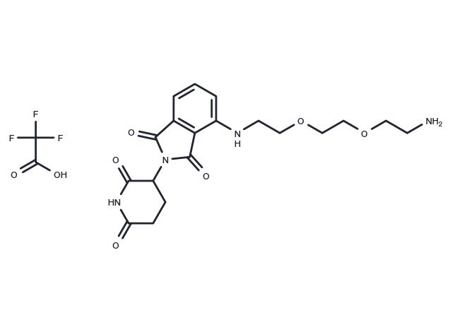 Thalidomide-PEG2-C2-NH2 TFA Chemical Structure