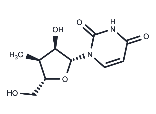 3’-Deoxy-3’-alpha-C-methyluridine Chemical Structure