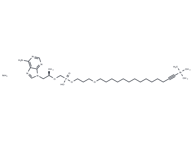 Tenofovir-C3-O-C12-trimethylsilylacetylene ammonium Chemical Structure