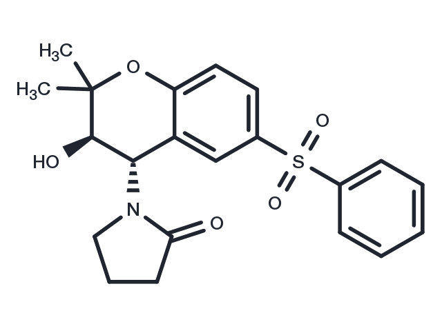 1-((3R,4S)-3-hydroxy-2,2-dimethyl-6-(phenylsulfonyl)chroman-4-yl)pyrrolidin-2-one Chemical Structure
