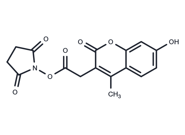 2,5-Dioxopyrrolidin-1-yl 2-(7-hydroxy-4-methyl-2-oxo-2H-chromen-3-yl)acetate Chemical Structure
