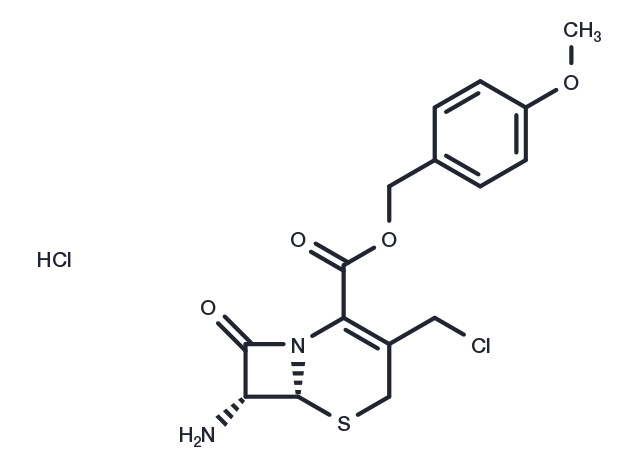 (6R,7R)-4-Methoxybenzyl 7-amino-3-(chloromethyl)-8-oxo-5-thia-1-azabicyclo[4.2.0]oct-2-ene-2-carboxylate hydrochloride Chemical Structure