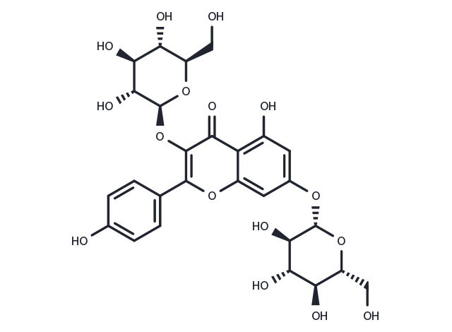 Kaempferol-3,7-di-O-β-glucoside Chemical Structure
