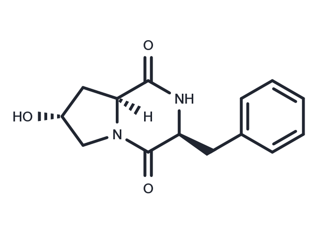 Cyclo(L-Phe-trans-4-hydroxy-L-Pro) Chemical Structure