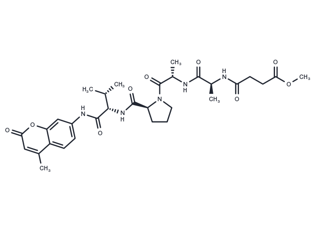 MeOSuc-AAPV-AMC Chemical Structure