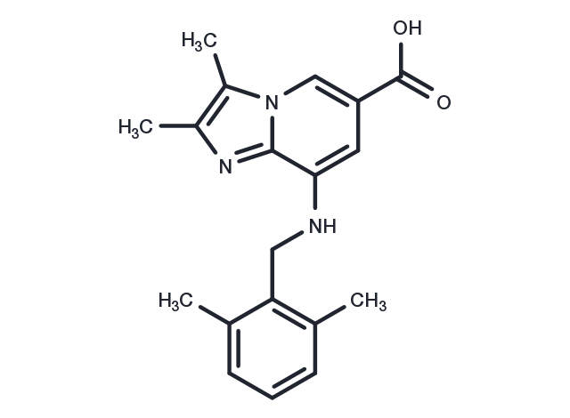 8-[(2,6-dimethylbenzyl)amino]-2,3-dimethylimidazo[1,2-a]pyridine-6-carboxylic acid Chemical Structure