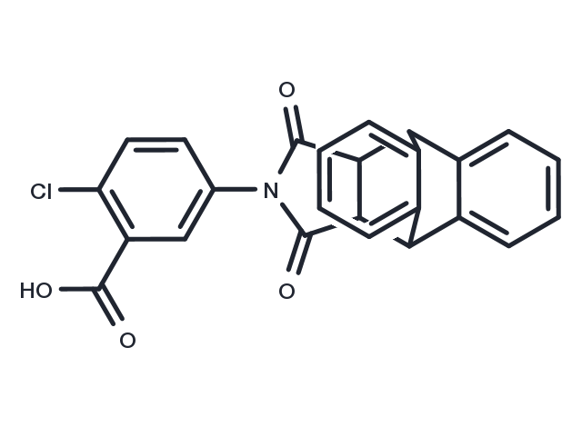 2-chloro-5-(16,18-dioxo-17-azapentacyclo[6.6.5.0~2,7~.0~9,14~.0~15,19~]nonadeca-2,4,6,9,11,13-hexaen-17-yl)benzoic acid Chemical Structure