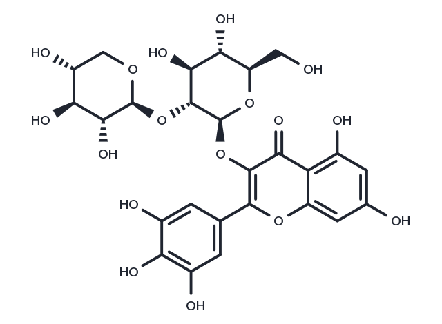Myricetin 3-O-beta-D-xylopyranosyl(1-2)-beta-D-glucopyranoside Chemical Structure