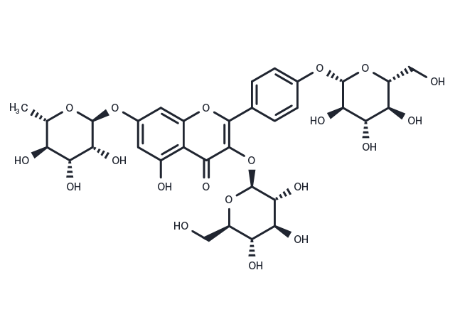 Kaempferol 3,4'-diglucoside 7-rhamnoside Chemical Structure