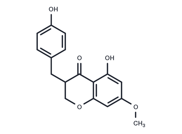 5-Hydroxy-3-(4-hydroxybenzyl)-7-methoxychroman-4-one Chemical Structure