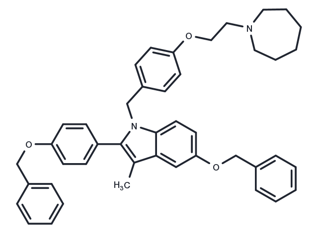 1-(4-(2-(Azepan-1-yl)ethoxy)benzyl)-5-(benzyloxy)-2-(4-(benzyloxy)phenyl)-3-methyl-1H-indole Chemical Structure