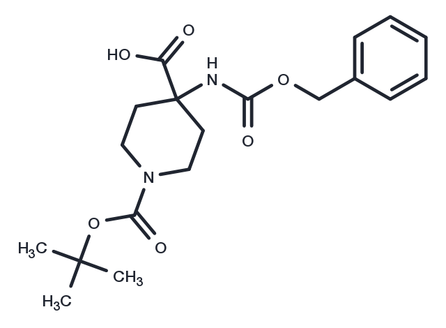 4-benzyloxycarbonylamino-piperidine-1,4-dicarboxylic acid mono-tert-butyl ester Chemical Structure
