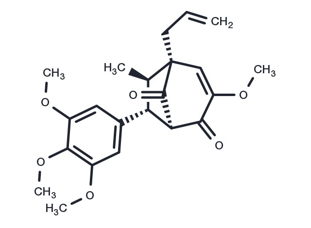 5-Allyl-3-methoxy-6-methyl-7-(3,4,5-trimethoxyphenyl)bicyclo[3.2.1]oct-3-ene-2,8-dione Chemical Structure