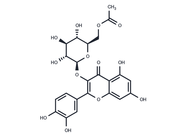 Quercetin-3-O-glucose-6''-acetate Chemical Structure