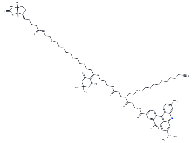 Dde Biotin-PEG4-TAMRA-PEG4 Alkyne Chemical Structure