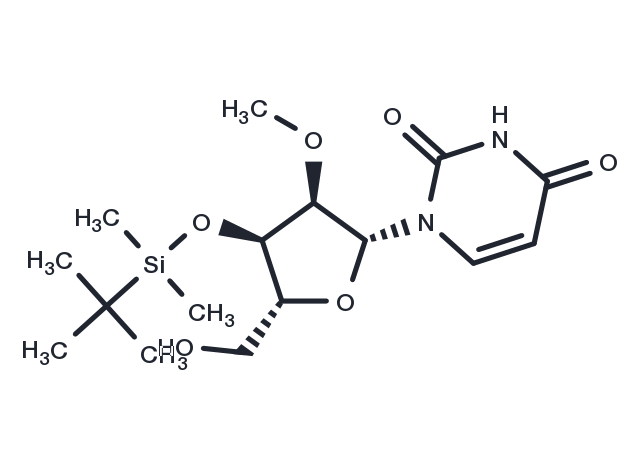 3’-O-(t-Butyldimethylsilyl)-2’-O-methyluridine Chemical Structure