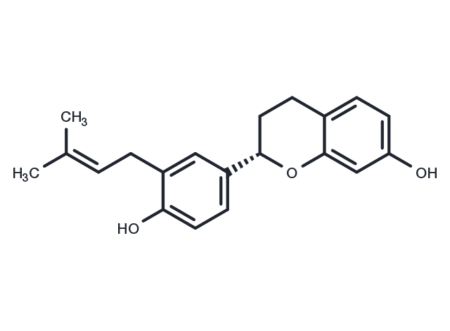 (2S)-7,4'-Dihydroxy-3'-prenylflavan Chemical Structure