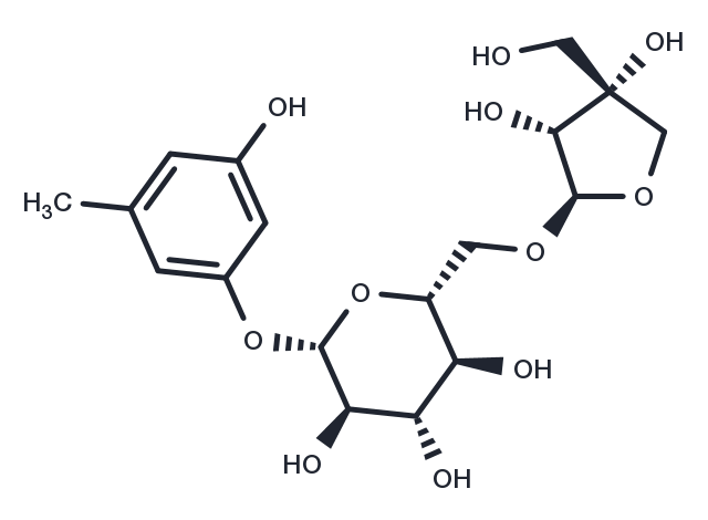 Orcinol 1-O-beta-D-apiofuranosyl-(1->6)-beta-D-glucopyranoside Chemical Structure