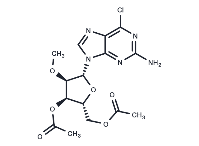 3',5'-Di-O-acetyl-2'-O-methyl-6-chloro-2-aminopurine riboside Chemical Structure