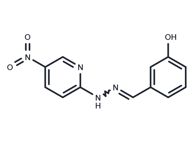 Benzaldehyde, m-hydroxy-, (5-nitro-2-pyridyl)hydrazone Chemical Structure