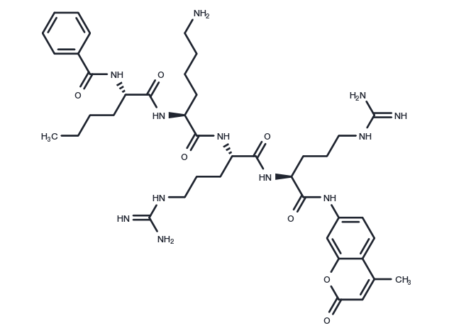 Bz-Nle-Lys-Arg-Arg-AMC Chemical Structure