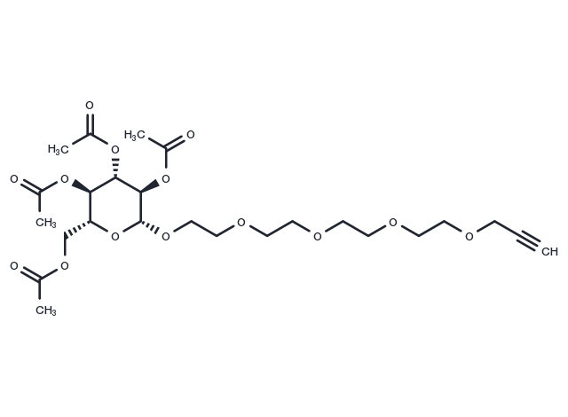 Propargyl-PEG4-tetra-Ac-beta-D-glucose Chemical Structure
