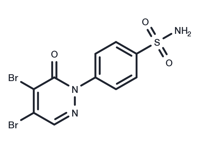 4-(4,5-dibromo-6-oxo-1,6-dihydropyridazin-1-yl)benzene-1-sulfonamide Chemical Structure