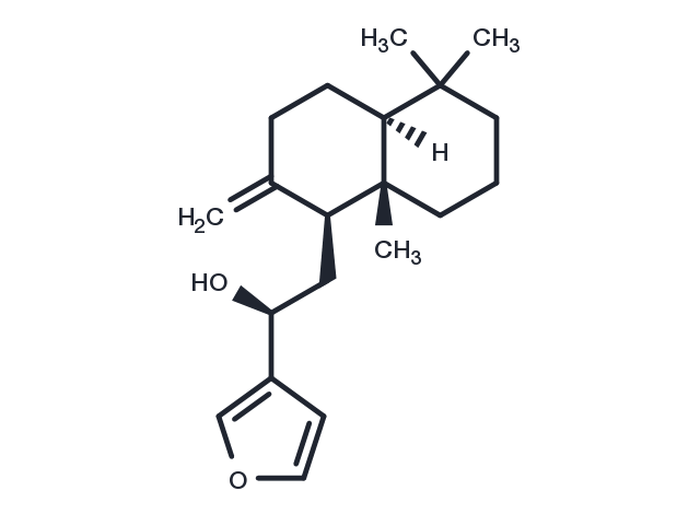 15,16-Epoxy-12S-hydroxylabda-8(17),13(16),14-triene Chemical Structure