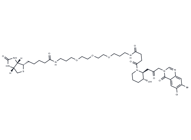 Biotin-PEG3-amide-C2-CO-Halofuginone Chemical Structure